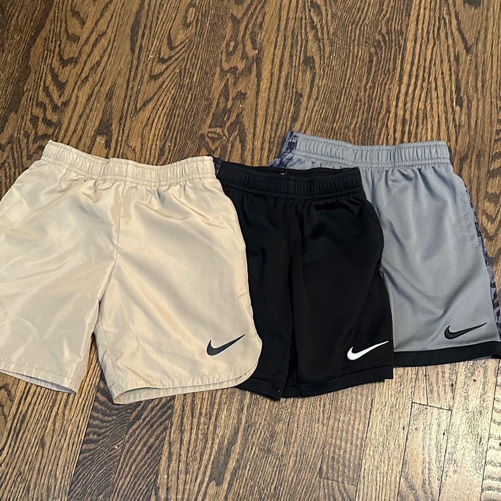 Nike Kids' Shorts Trio - Black, Gray, and Cream